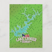 Lake Lanier Georgia Map Briefkaart (Voorkant)