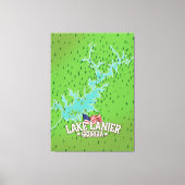 Lake Lanier Georgia Map Canvas Afdruk (Voorkant)