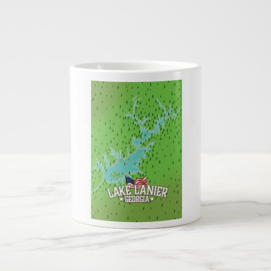 Lake Lanier Georgia Map Grote Koffiekop (Voorkant)