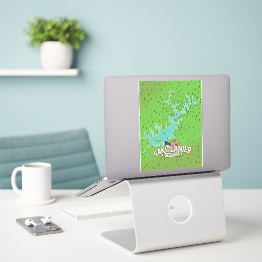 Lake Lanier Georgia Map Sticker (Laptop op bureau)