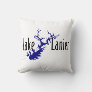 Lake Lanier Georgia Meerkaart Vaar- en Visplezier Kussen