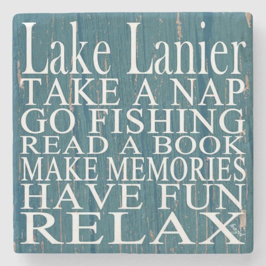 Lake Lanier, Georgia, Quote Onderzetters Cyan (Voorkant)