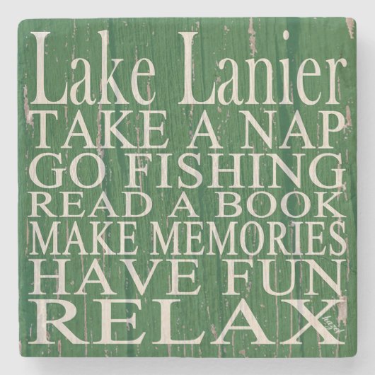Lake Lanier, Georgia, Quote Onderzetters Green (Voorkant)