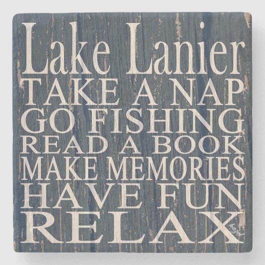 Lake Lanier, Georgia, Quote Onderzetters Navy (Voorkant)