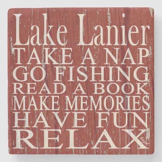 Lake Lanier, Georgia, Quote Onderzetters Red (Voorkant)