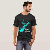 Lake Lanier Georgia Script Kaart T-shirt (Voorkant volledig)