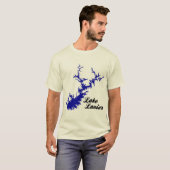 Lake Lanier Georgia Script Kaart T-shirt (Voorkant volledig)