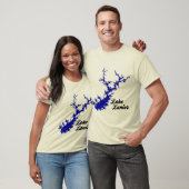 Lake Lanier Georgia Script Kaart T-shirt (Unisex)