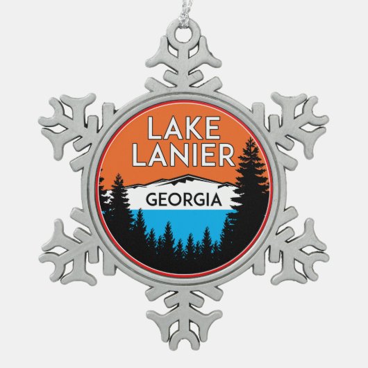 Lake Lanier Georgia Tin Sneeuwvlok Ornament (Voorkant)