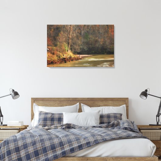 Lake Lanier Olieverfschilderij en Canvas Print Geo (Insitu (Slaapkamer))