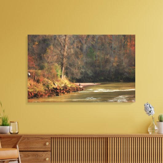 Lake Lanier Olieverfschilderij en Canvas Print Geo (Insitu (Woonkamer))