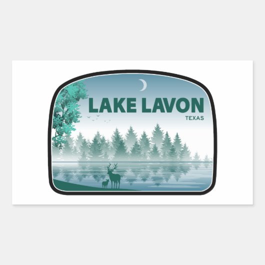 Lake Lavon Texas Herten Rechthoekige Sticker (Voorkant)