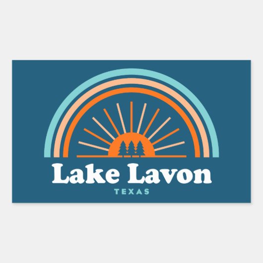 Lake Lavon Texas Regenboog Rechthoekige Sticker (Voorkant)