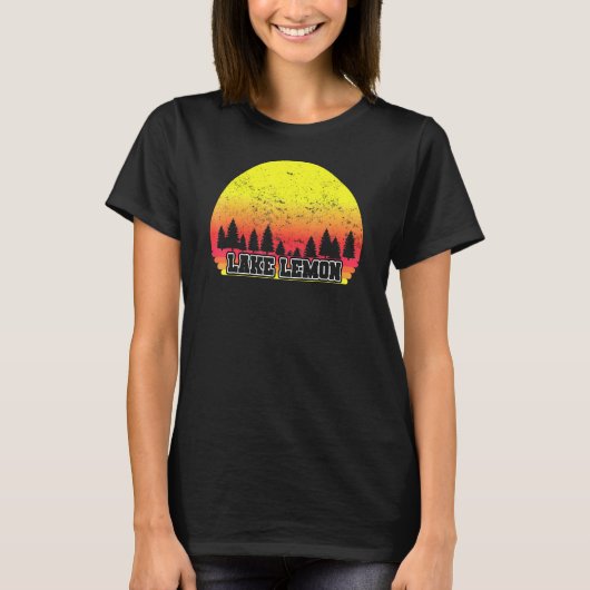 Lake Lemon Indiana Retro Schilderachtig Sunset Gra T-shirt (Voorkant)