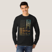 Lake Life American Flag Dock Sunset Wakeboarder Po T-shirt (Voorkant volledig)