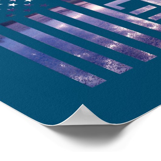 Lake Life American Flag Dock Sunset Wakeboarder Poster (Hoek)