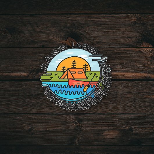 Lake Life Beach Funny Camping | Afgesneden Sticker