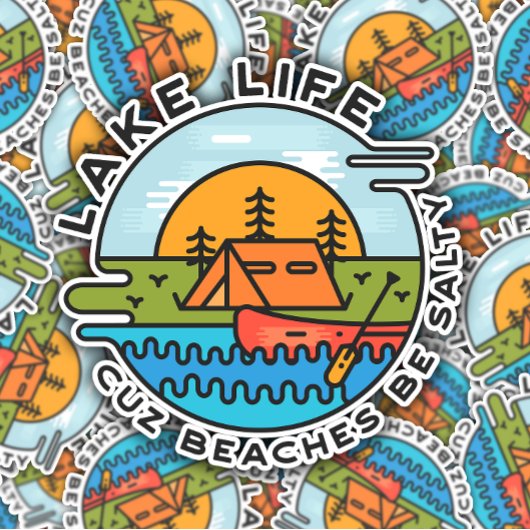 Lake Life Beach Funny Camping | Afgesneden Sticker