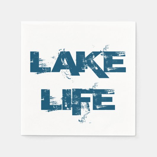 Lake Life Blue Distressed Font Servet (Voorkant)