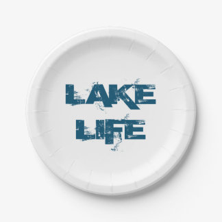 Lake Life Blue Typografie Papieren Bordje