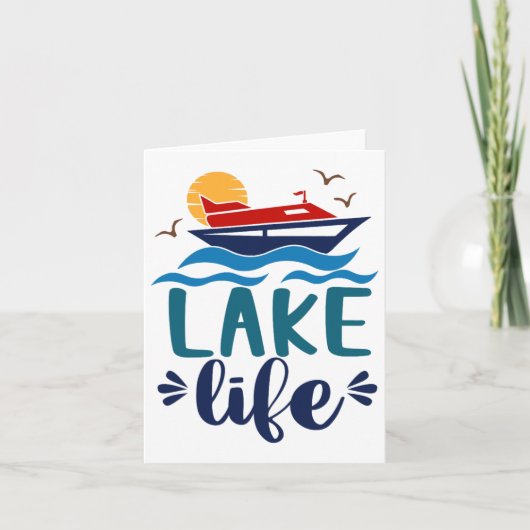 Lake Life Boating Hallo Summer Vibes Summer Vacay Kaart (Voorkant)