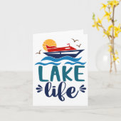 Lake Life Boating Hallo Summer Vibes Summer Vacay Kaart (Gele Bloem)
