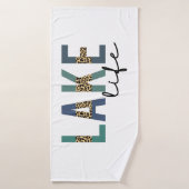 Lake Life Cheetah Print Typografie Badhanddoek (Badhanddoek)