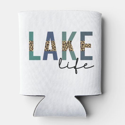 Lake Life Cheetah Print Typografie Blikjeskoeler (Achterkant)