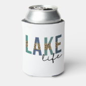 Lake Life Cheetah Print Typografie Blikjeskoeler (Blikje Achterkant)