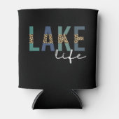 Lake Life Cheetah Print Typografie Blikjeskoeler (Voorkant)