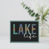 Lake Life Cheetah Print Typografie Briefkaart (Staand voorkant)