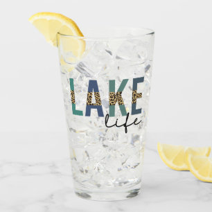 Lake Life Cheetah Print Typografie Glas