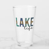 Lake Life Cheetah Print Typografie Glas (Voorkant)