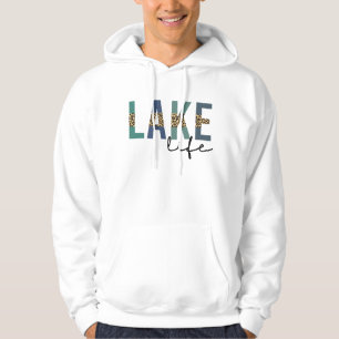 Lake Life Cheetah Print Typografie Hoodie