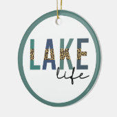 Lake Life Cheetah Print Typografie Keramisch Ornament (Links)
