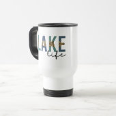 Lake Life Cheetah Print Typografie Reisbeker (Voorkant links)