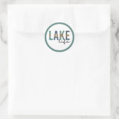 Lake Life Cheetah Print Typografie Ronde Sticker (Tas)