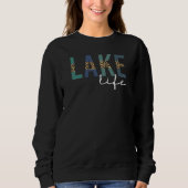 Lake Life Cheetah Print Typografie Trui (Voorkant)