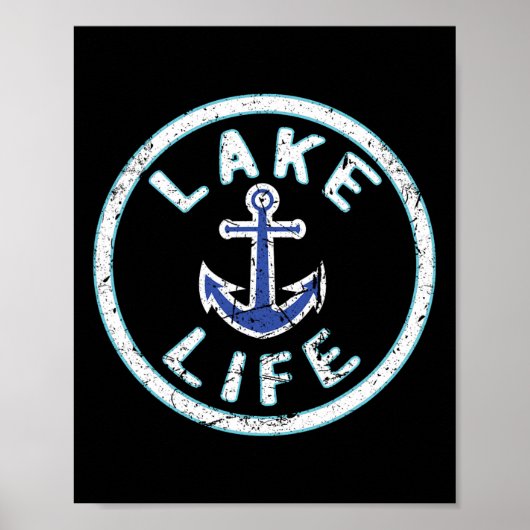 Lake Life Fishing Boating Saying Fisherman Vacatio Poster (Voorkant)