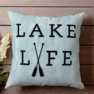Lake Life Fun Blue Water Summer House Kussen