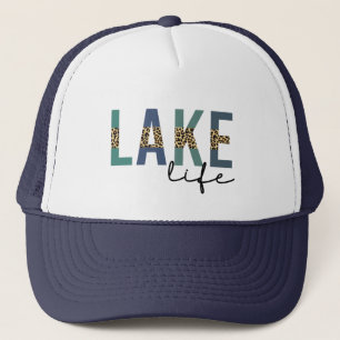 Lake Life Happy Place Lake House CheetahTypografie Trucker Pet