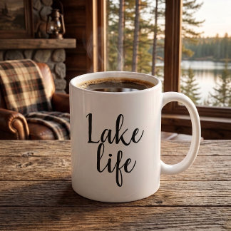 Lake Life House Chic Eenvoudige Typografie  Koffiemok