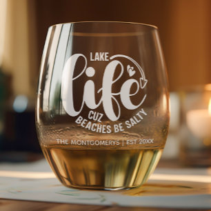 Lake Life is beter Stemless wijnglas Zonder Voet