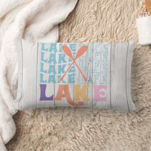 Lake Life Kleurrijk en leuk lettertype Kussen