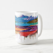 Lake Life, kleurrijke Waterverf Koffiemok (Voorkant rechts)