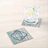 Lake Life & Preserver Blue Wood Kartonnen Onderzetters (Insitu)