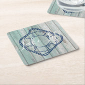 Lake Life & Preserver Blue Wood Kartonnen Onderzetters (Schuin)