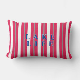 Lake Life Red White Striped Kussen
