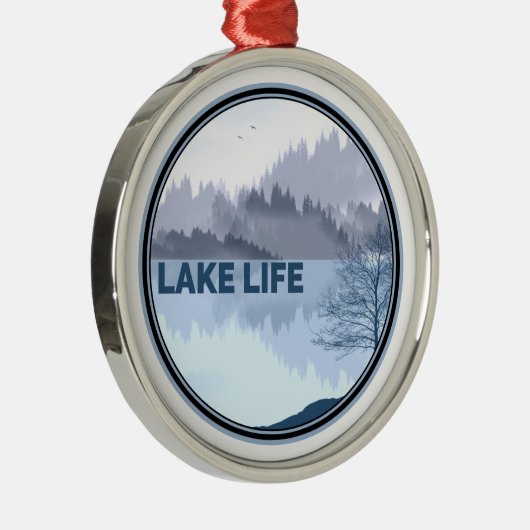 Lake Life Reflection Metalen Ornament (Rechts)