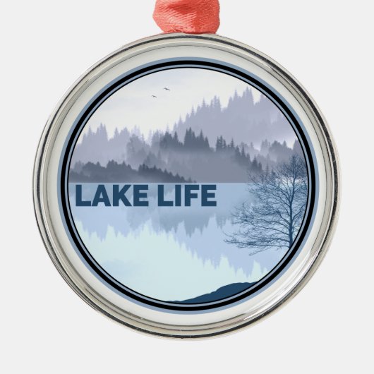 Lake Life Reflection Metalen Ornament (Voorkant)